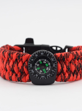 厂家多功能手环 荒野求生存EDC户外伞绳手工编织指南针手链
