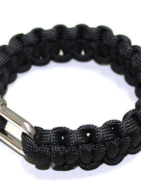 野营求生救援登山手环 户外多功能降落伞绳U形钢扣带调节快拆手链