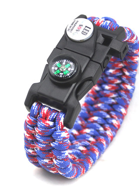 厂家户外SOS救生求生手环/野外应急求生LED求救信号灯手链