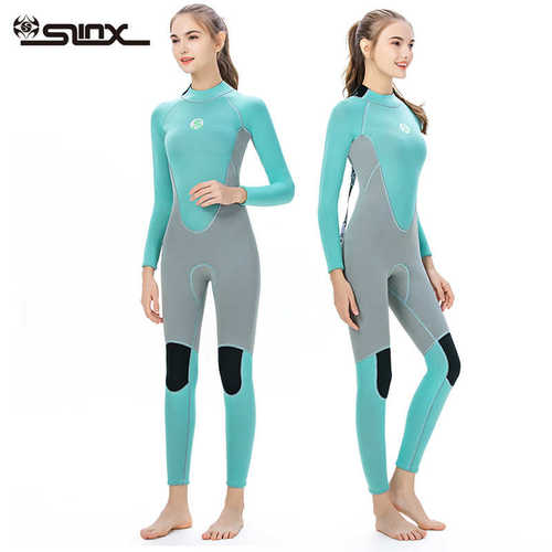 SLINX2018连体潜水服女3mm潜水衣全套加厚长袖保暖防晒