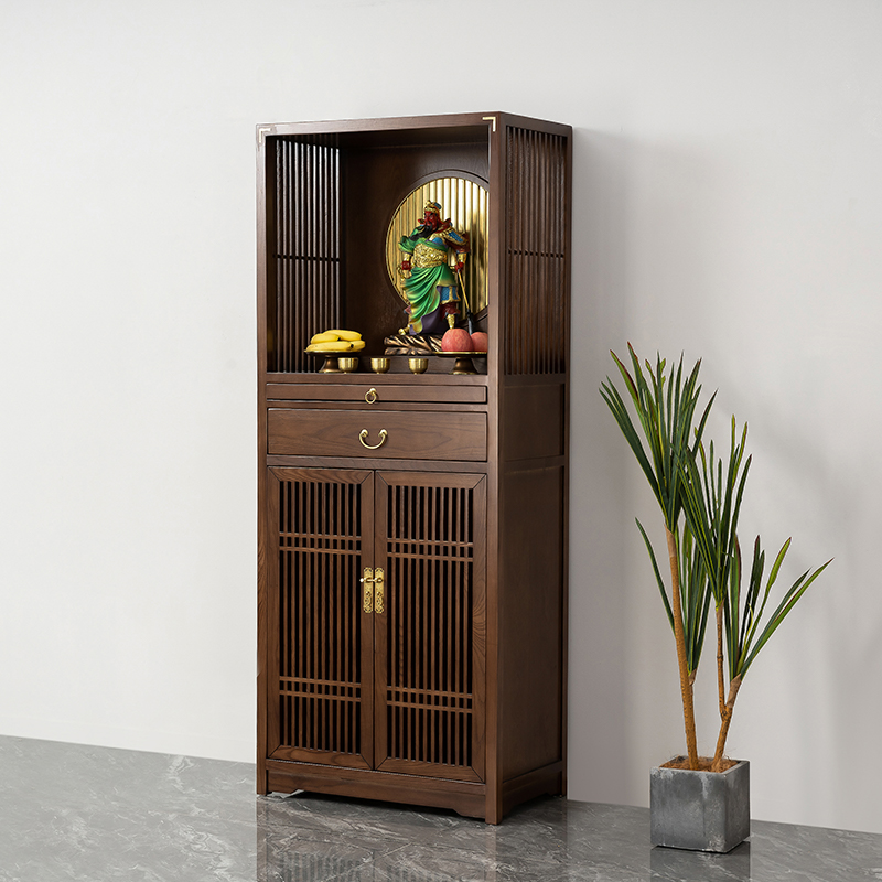 榫卯结构可定制全红吉尺实木佛龛