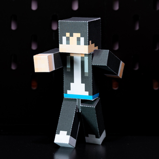 我的世界磁力可动木鱼杰杰史蒂夫铁傀儡diy手工纸模人偶周边玩具