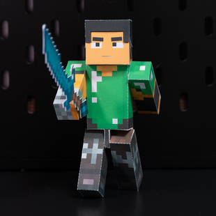 我的世界磁力超可动烦村格雷夫芥末史蒂夫手工DIY纸模型人偶玩具