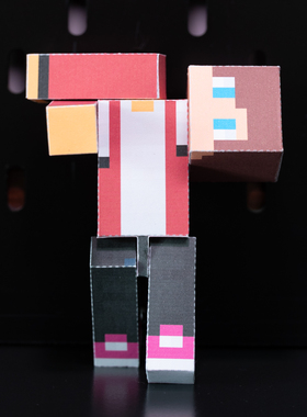 我的世界磁力超可动杰杰麦琪乔治菜鸟diy手工纸模型人偶手办周边