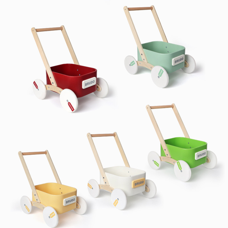 婴儿木质玩具手拉学步车推车儿童