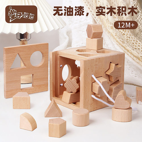 15孔智力盒智力盒木制玩具