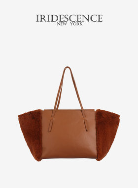 IRIDESCENCE托特包COPEN小众设计师轻奢时尚牛皮头层拼接单肩包女