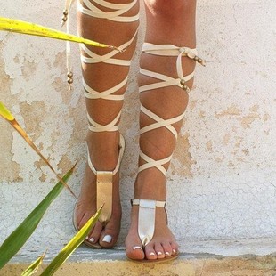 Flat bottomed ankle strap sandals, women's plus size beach