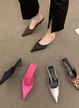 women's  low heel empty back shoes semi dragged  slipper