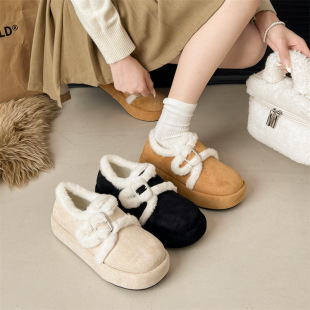 woolen bag cotton Warm fashion slip shoes girl anti