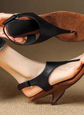 Wedge sandals for women, summer high heels, herringbone rome