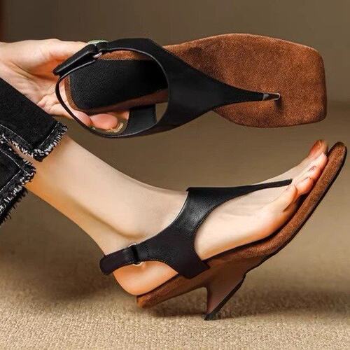 Wedge sandals for women, summer high heels, herringbone rome