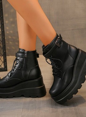 Large Martin boots womens autumn winter thick soled sloping