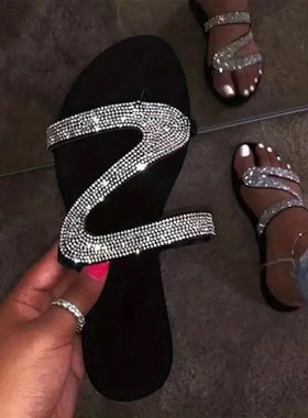 Cold slippers, flat bottomed casual beach shoes, women's