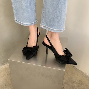 Year Summer Tie Women shoes Knot Heels Sandals High