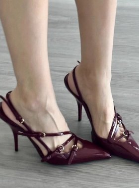 High heeled sandals women's summer fairy buckle strap shoes