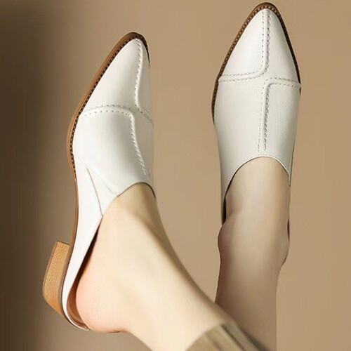 Half slippers for women, autumn summer, coarse heels shoes