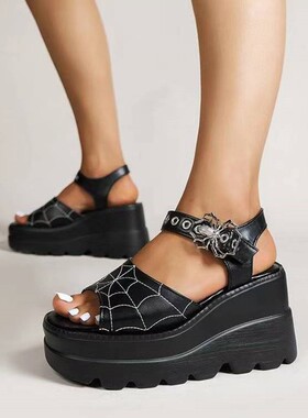 women high heel sandals punk shoes大码43朋克罗马鞋超高跟凉鞋