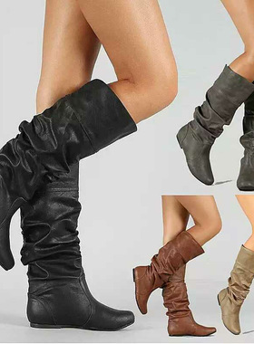 new winter women long boots warm boots shoes大码长靴保暖靴女