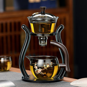居友家半自动磁吸懒人泡茶器玻璃功夫茶具套组家用办公泡茶壶高档