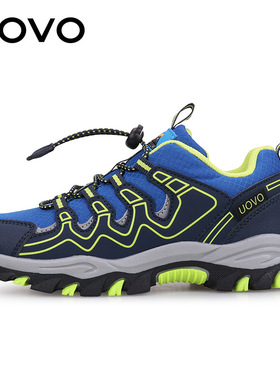 UOVO新款春秋速干透气儿童登山鞋男童户外运动鞋女童徒步防滑亲子