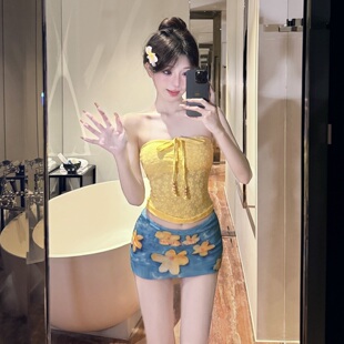 泰国度假2025新款 比基尼三件套小胸显白聚拢性感纯欲沙滩泳衣女夏