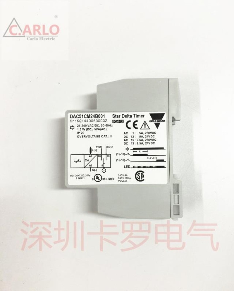 DAC51CM24瑞士佳乐星三角交流电全星三角启动时间继电器DAC01CM24