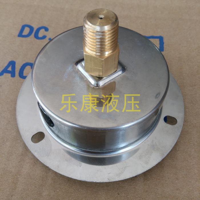 YN-60ZT轴向带边耐震压力表背式充油压防震抗震0-10/16/25/40MPA