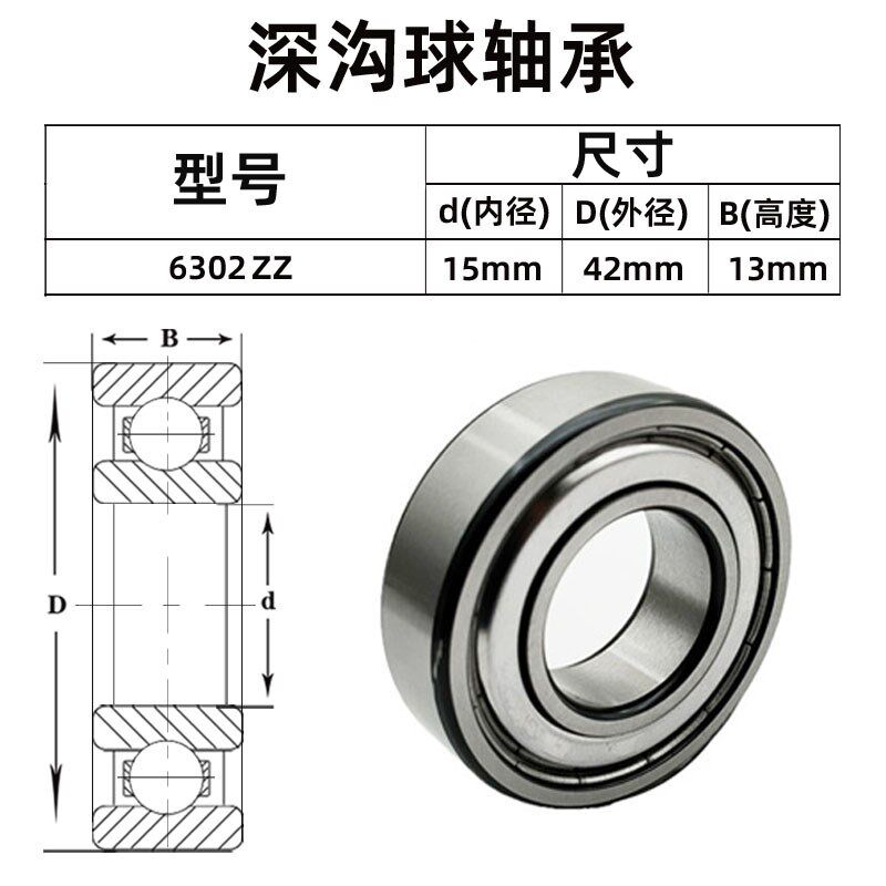 深沟球轴承  6303-2RZ  ZZ  2Z  2RS  N P5  C3 尺寸:17*47*14mm