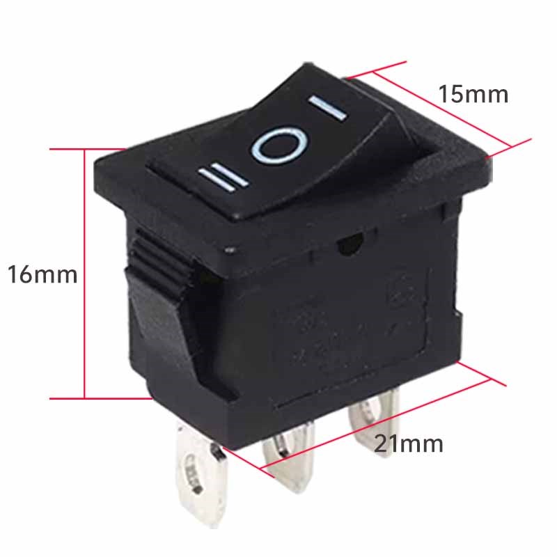 小船型开关KCD1-101饮水机电子称船形翘板电源按钮3挡3脚 6A250V