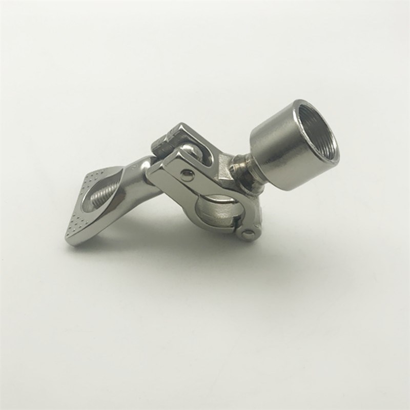 304不锈钢卡箍式外螺纹管支架外牙托架铸造抱箍固定管拖卡扣夹具