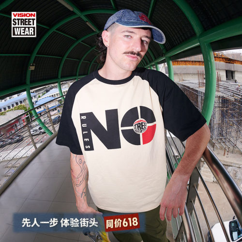 VISION官方 历史复刻系列No Rules美式街头宽松圆领短袖T恤男女