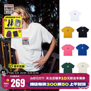 VISION官方 短袖 LOGO街头潮流男女同款 CLASSIC系列小BOX T恤七色
