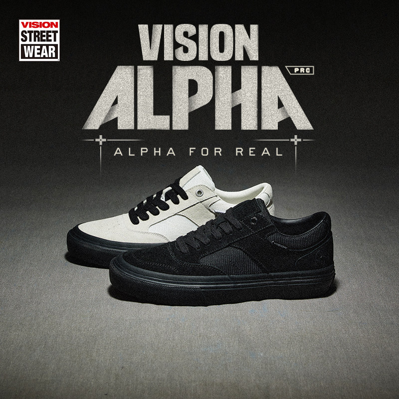 VISION官方 ALPHA Pro系列低帮翻毛皮网面专业滑板鞋男女2色