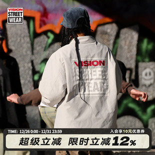 BOGO印花宽松教练夹克外套男女秋新款 复古经典 美式 VISION官方
