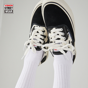 PLUS黑白奶牛纹低帮翻毛皮运动街头滑板鞋 VISION官方 TRAINERS