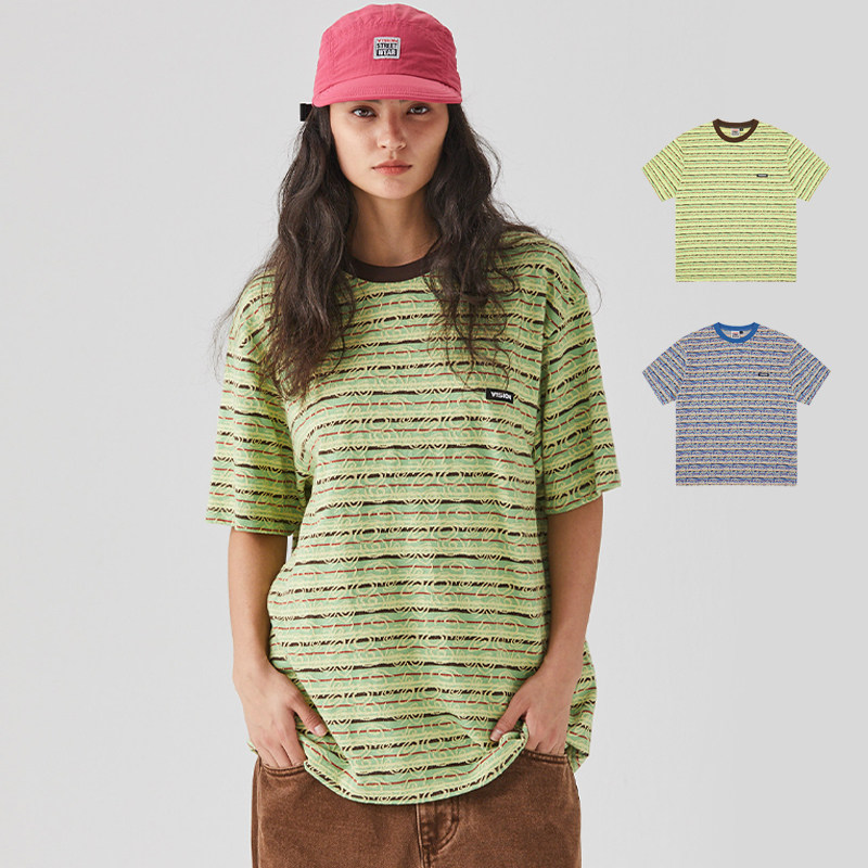 VISION官方 美式街头复古定织提花圆领短袖T恤2色男女新款,运动服/休闲服装,运动T恤,淘宝优惠券,粉丝福利购,淘宝优惠卷