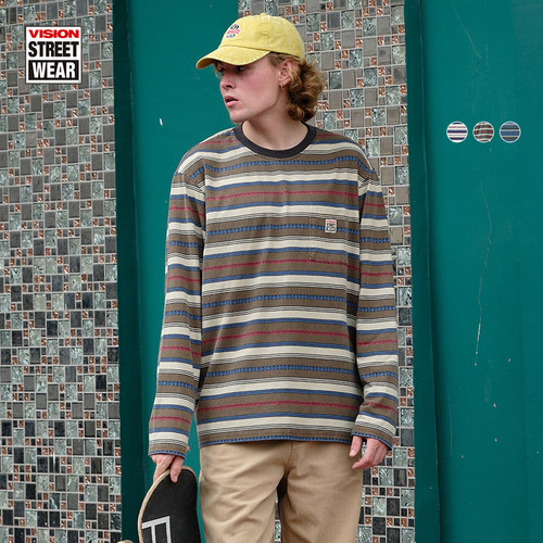 VISION做旧条纹长袖