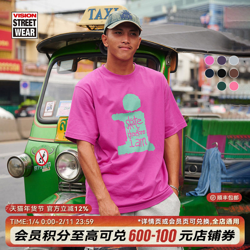 VISION官方  复刻系列印花图案街头潮流圆领短袖T恤男女同款春夏,运动服/休闲服装,运动T恤,淘宝优惠券,粉丝福利购,淘宝优惠卷