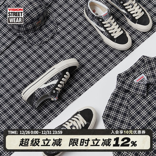 滑板鞋 ODD PRO黑白格纹低帮翻毛皮帆布鞋 男女 ASTLEY VISION