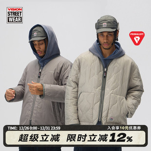 VISION官方 Primaloft®棉葫芦纹双面穿夹棉拉链外套男女秋新款