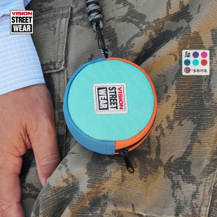 VISION官方 复古撞色圆形零钱包口袋包便携小挂包多色可选 美式