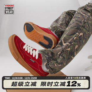 男女街头潮流滑板鞋 VISION官方 翻毛皮帆布鞋 TOP低帮经典 FLAT