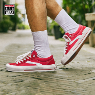 ASTLEY ODD PRO红色低帮帆布鞋 潮流运动滑板鞋 VISION 休闲鞋