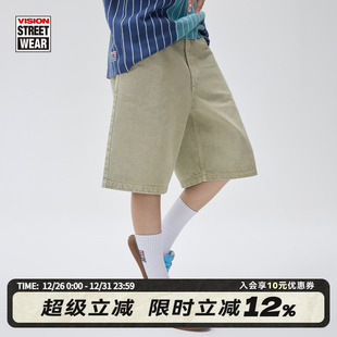 男女 街头复古水洗做旧vintage重磅宽松牛仔短裤 VISION官方 美式