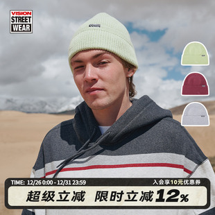 VISION官方 复古针织瓜皮帽毛线帽冷帽男女3色可选 美式