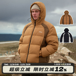 羽绒服面包服男女冬季 街头复古撞色拼接短款 经典 VISION官方