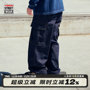 牛仔裤 VISION官方 BAGGY做旧复古原牛色洗水工装 经典 美式