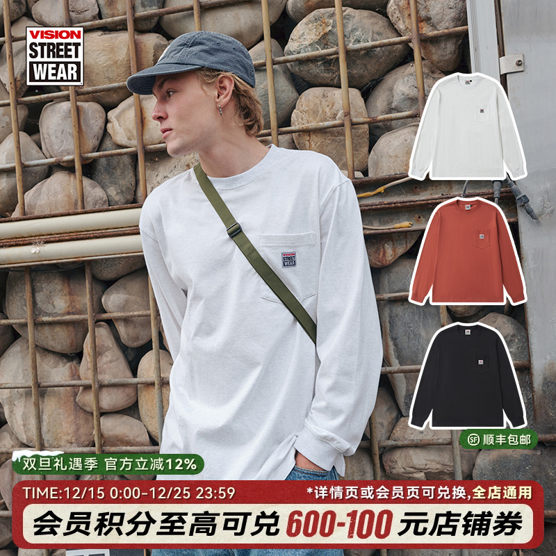 VISION宽松口袋T恤运动T恤