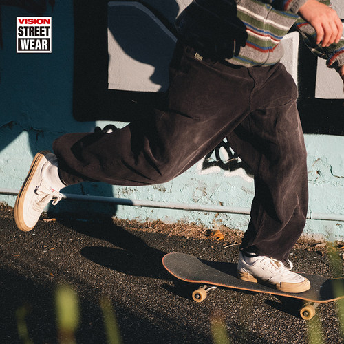 VISION官方 美式复古水洗做旧灯芯绒宽松工装裤长裤男女秋新款2色